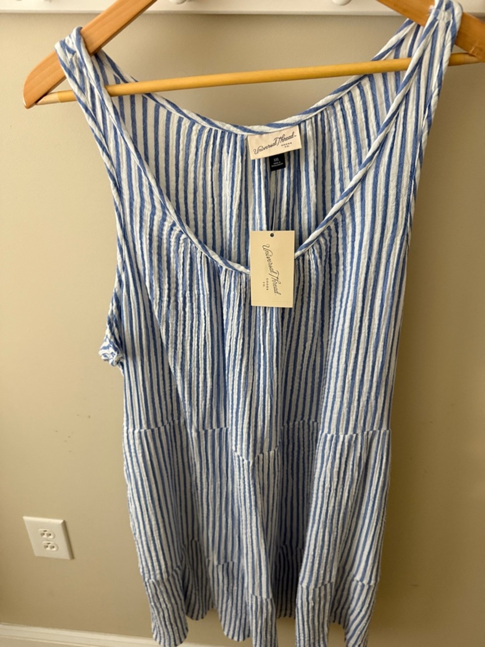 Universal Thread Blue and White Striped Sleeveless Sundress